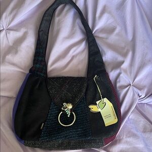 Patchwork Shoulder Bag with Ring Detail